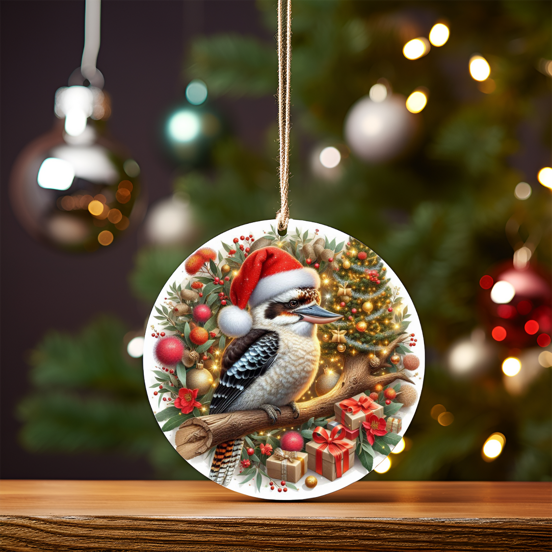 Christmas Kookaburra #1 Digital Sublimation Ornament Design