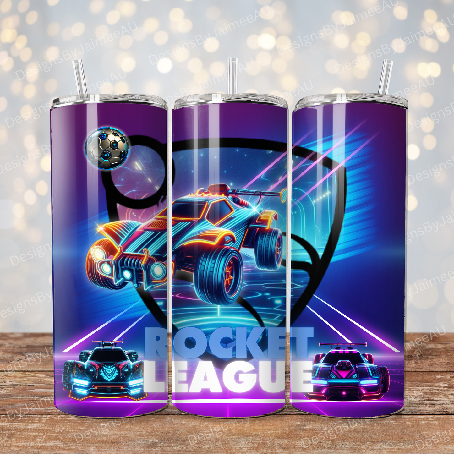 Neon Rocket League Digital 20oz Sublimation Tumbler Wrap