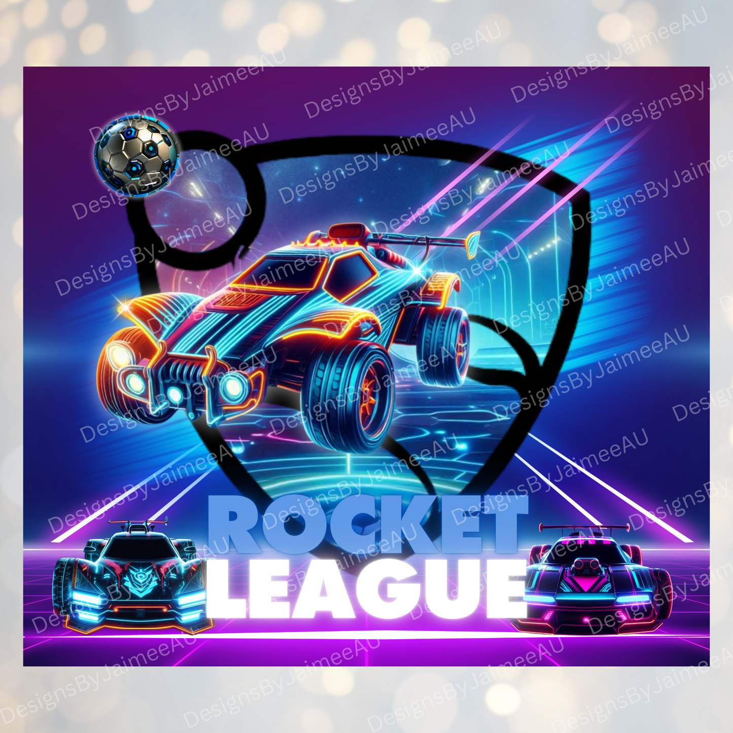 Neon Rocket League Digital 20oz Sublimation Tumbler Wrap