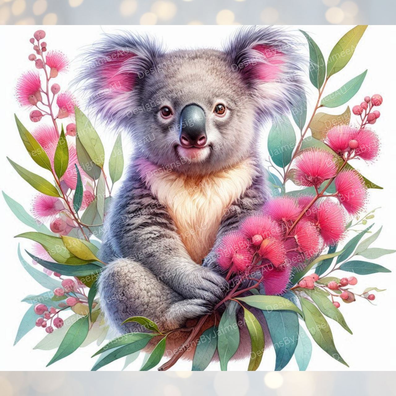 Watercolour Koala Digital 20oz Sublimation Tumbler Wrap