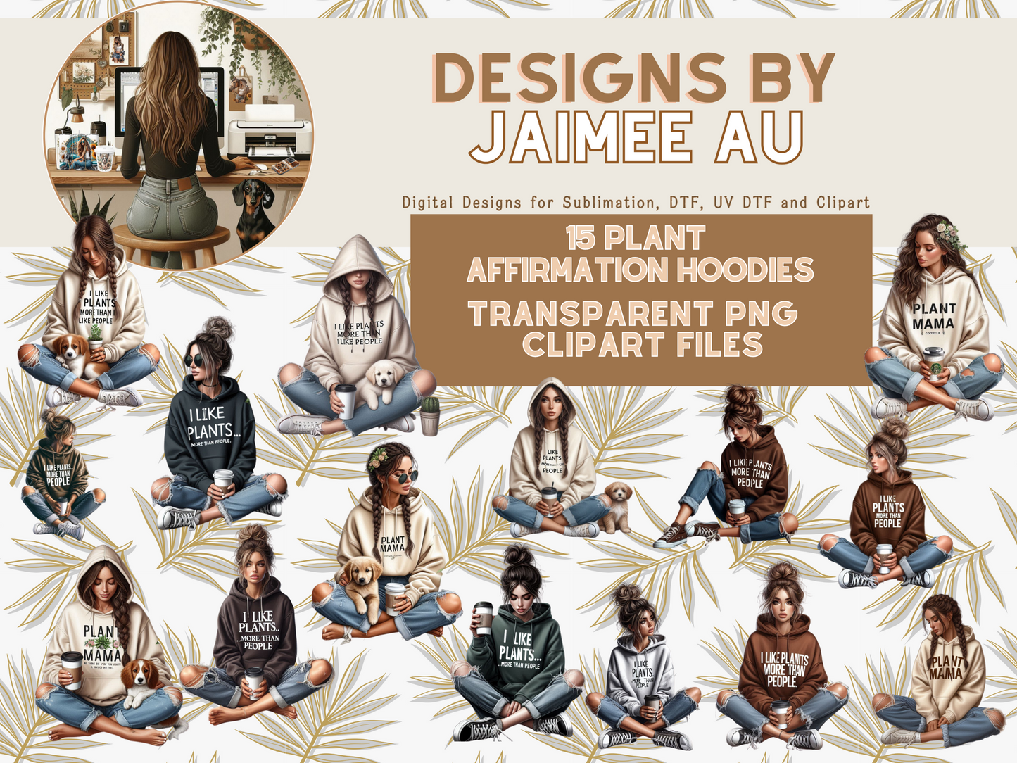 15 Plant Affirmation Hoodie Digital Transparent Clipart Images