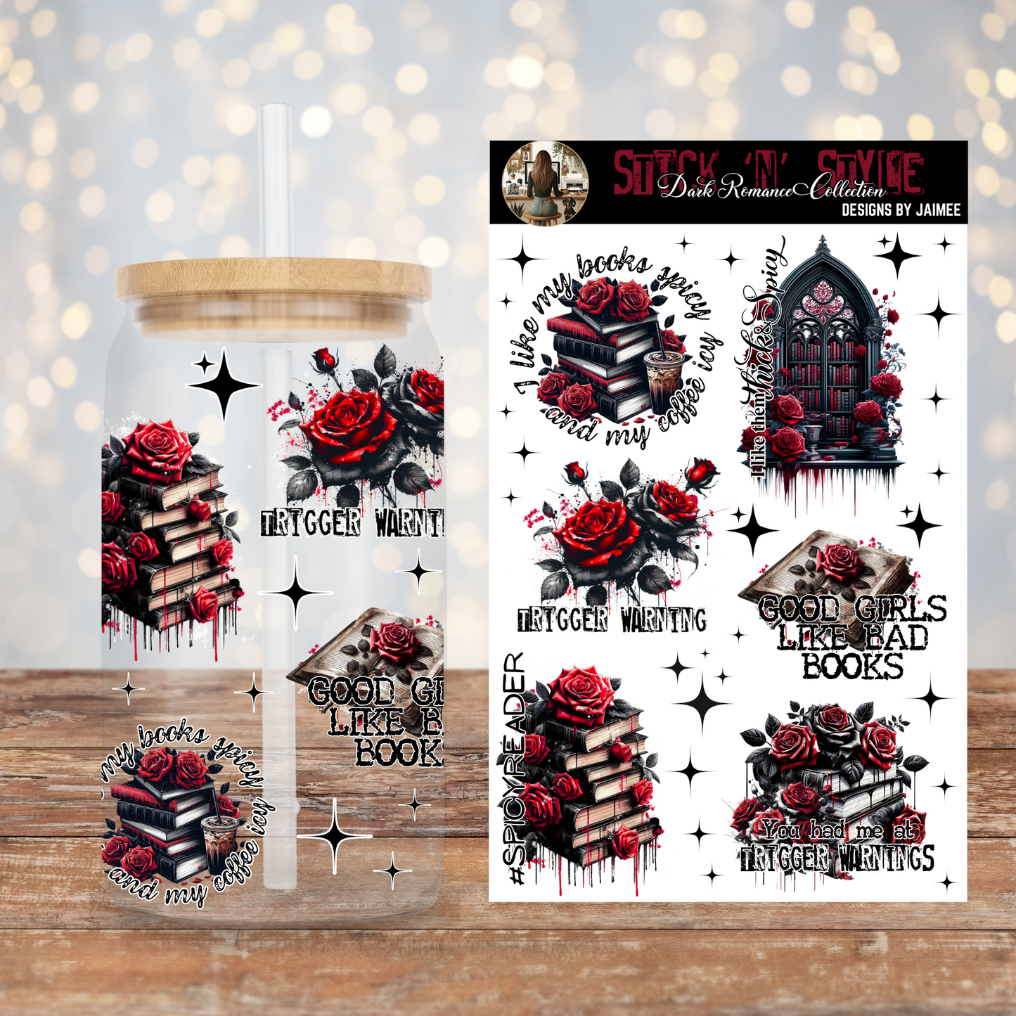 Black and Red Dark Romance - Spicy Quotes #2- "Stick 'n' Style" UV DTF Sticker Sheets