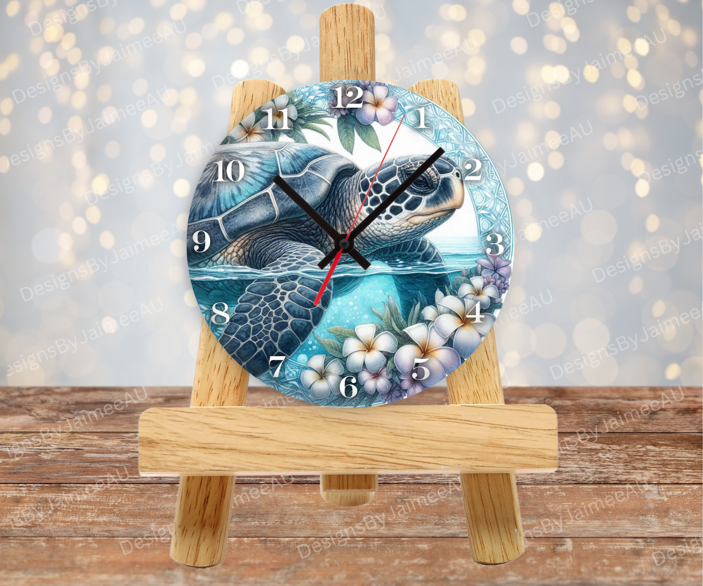 Navy and Purple Sunset Turtle #1 Digital Sublimation Clock Design