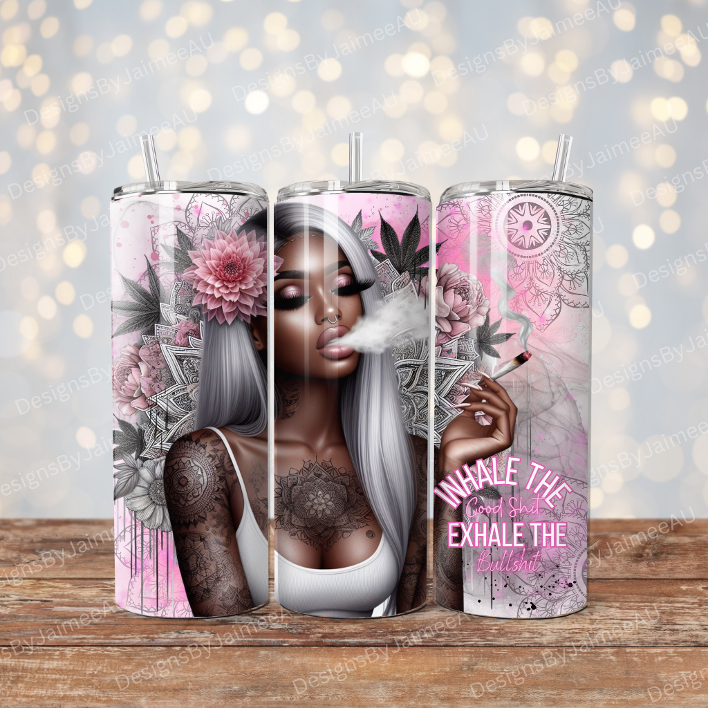 Exhale The Bullshit Digital 20oz Sublimation Tumbler Wrap