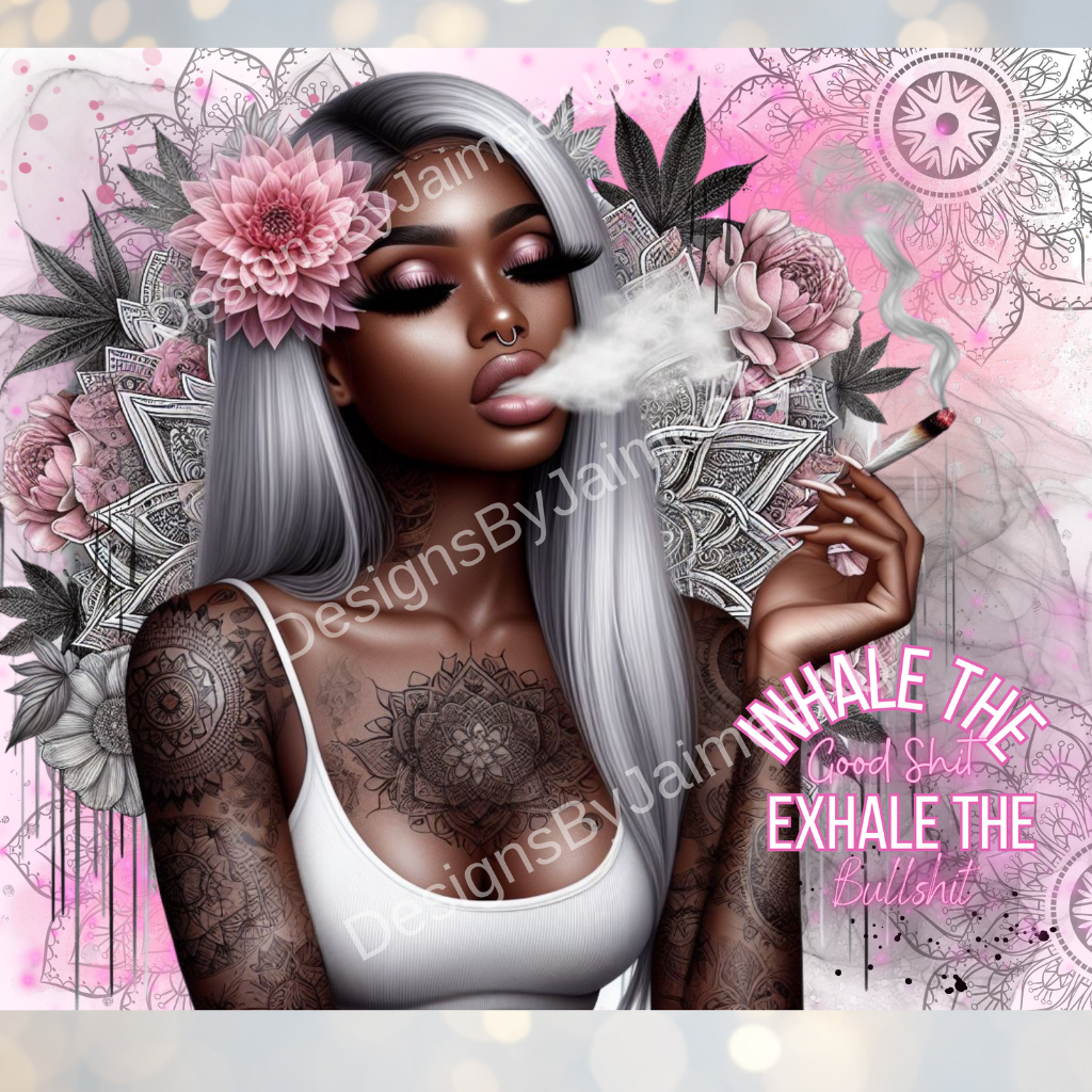 Exhale The Bullshit Digital 20oz Sublimation Tumbler Wrap