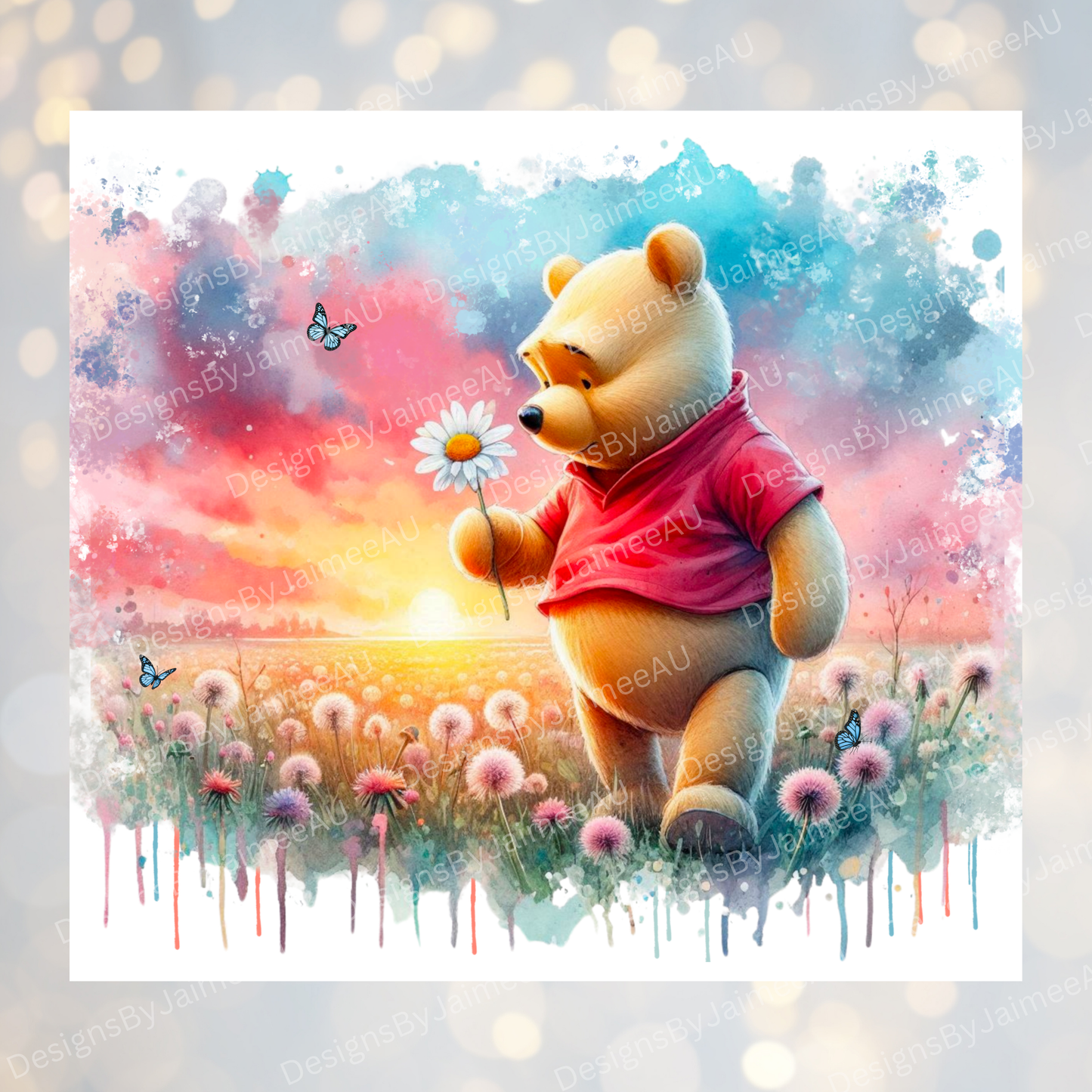 Wildflower Dreams #2 Winnie The Pooh - Digital 20oz Sublimation Tumbler Wrap