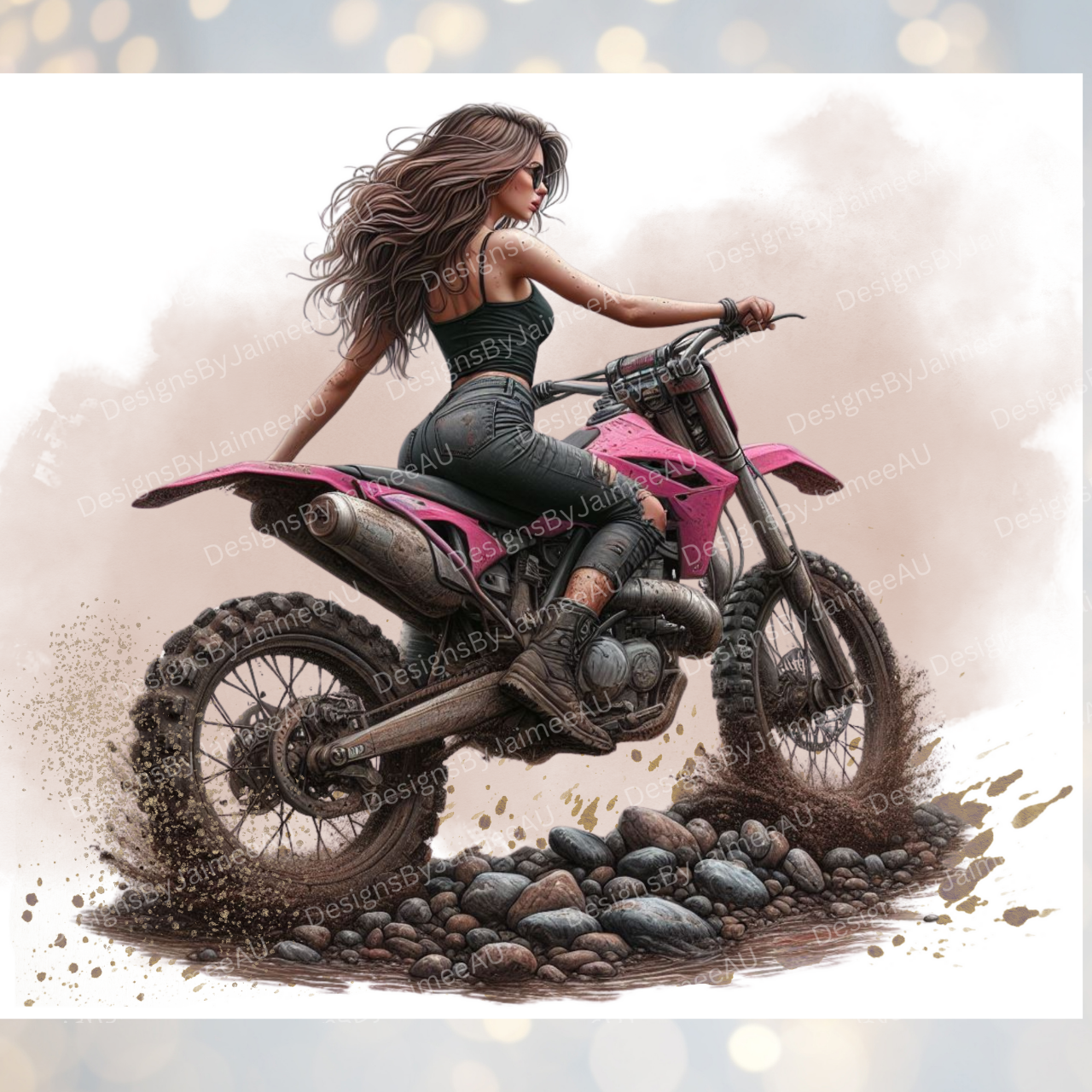 Watercolour Dirt Bike Digital 20oz Sublimation Tumbler Wrap