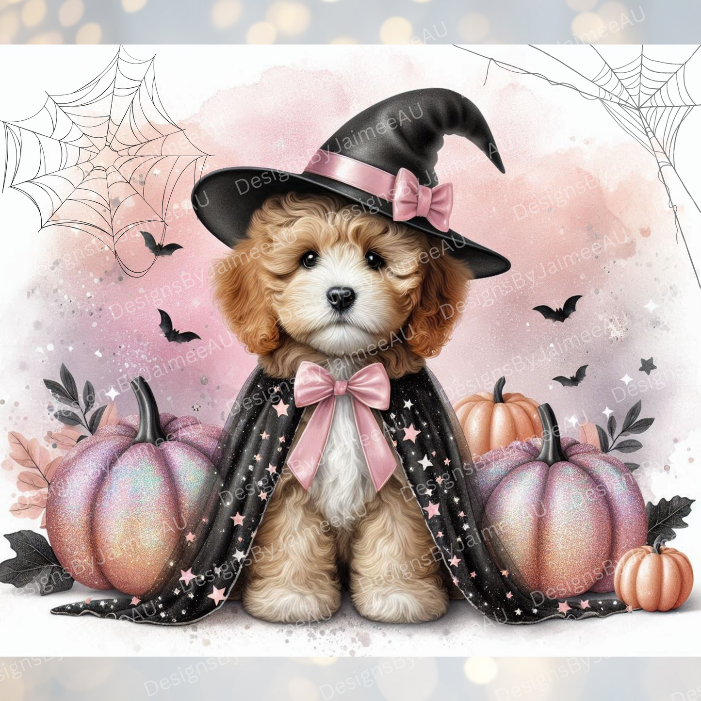 Pastel Halloween Cavoodle Digital 20oz Sublimation Tumbler Wrap