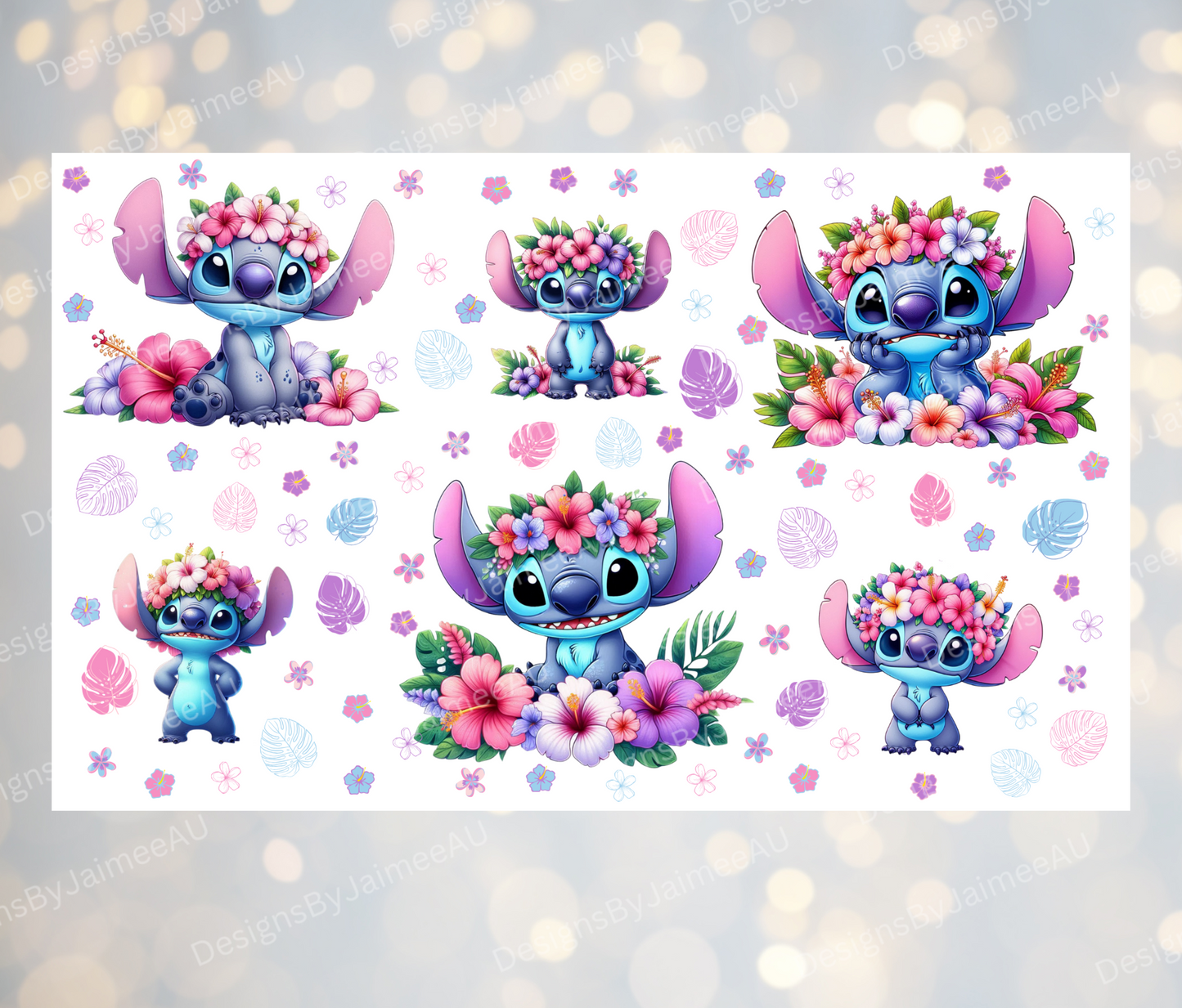 Tropical Stitch - Digital 12oz Kids Sublimation Tumbler Wrap