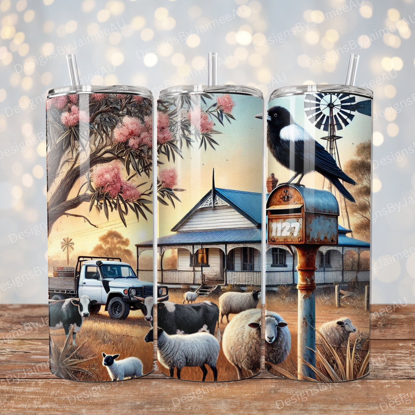 Nostalgic Aussie Farm Digital 20oz Sublimation Tumbler Wrap