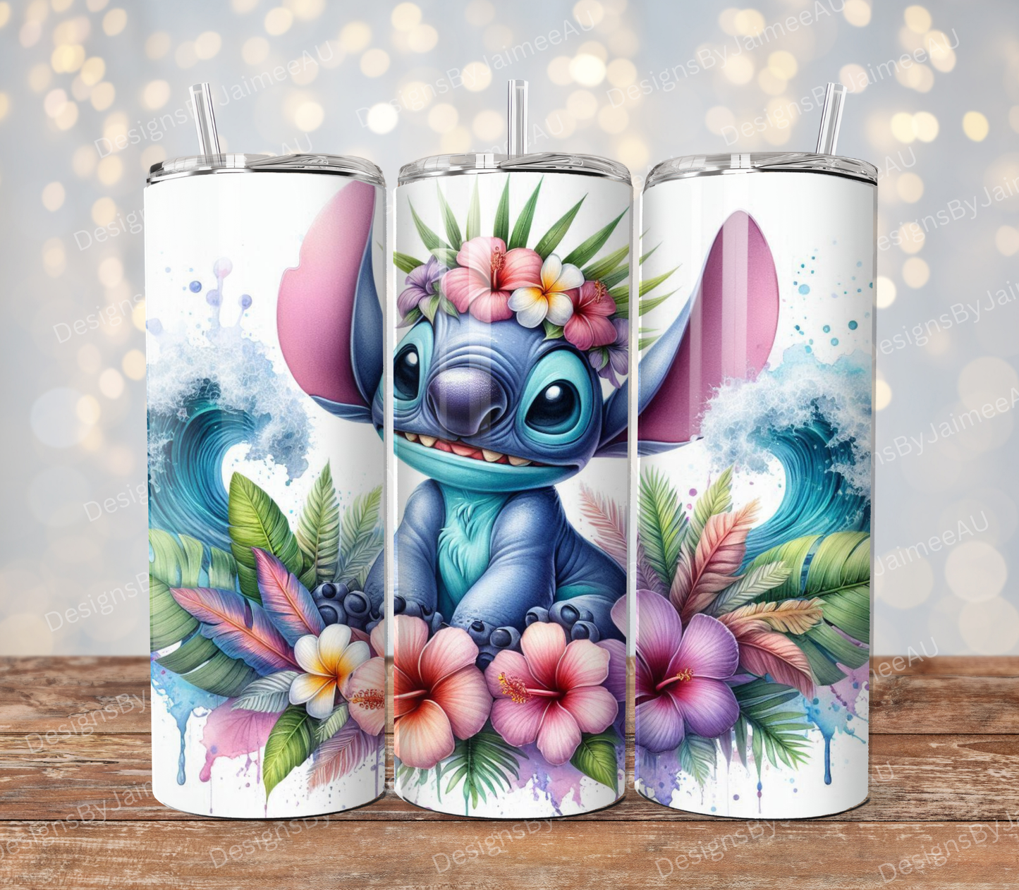 Pastel Tropical Stitch #1 Digital 20oz Sublimation Tumbler Wrap
