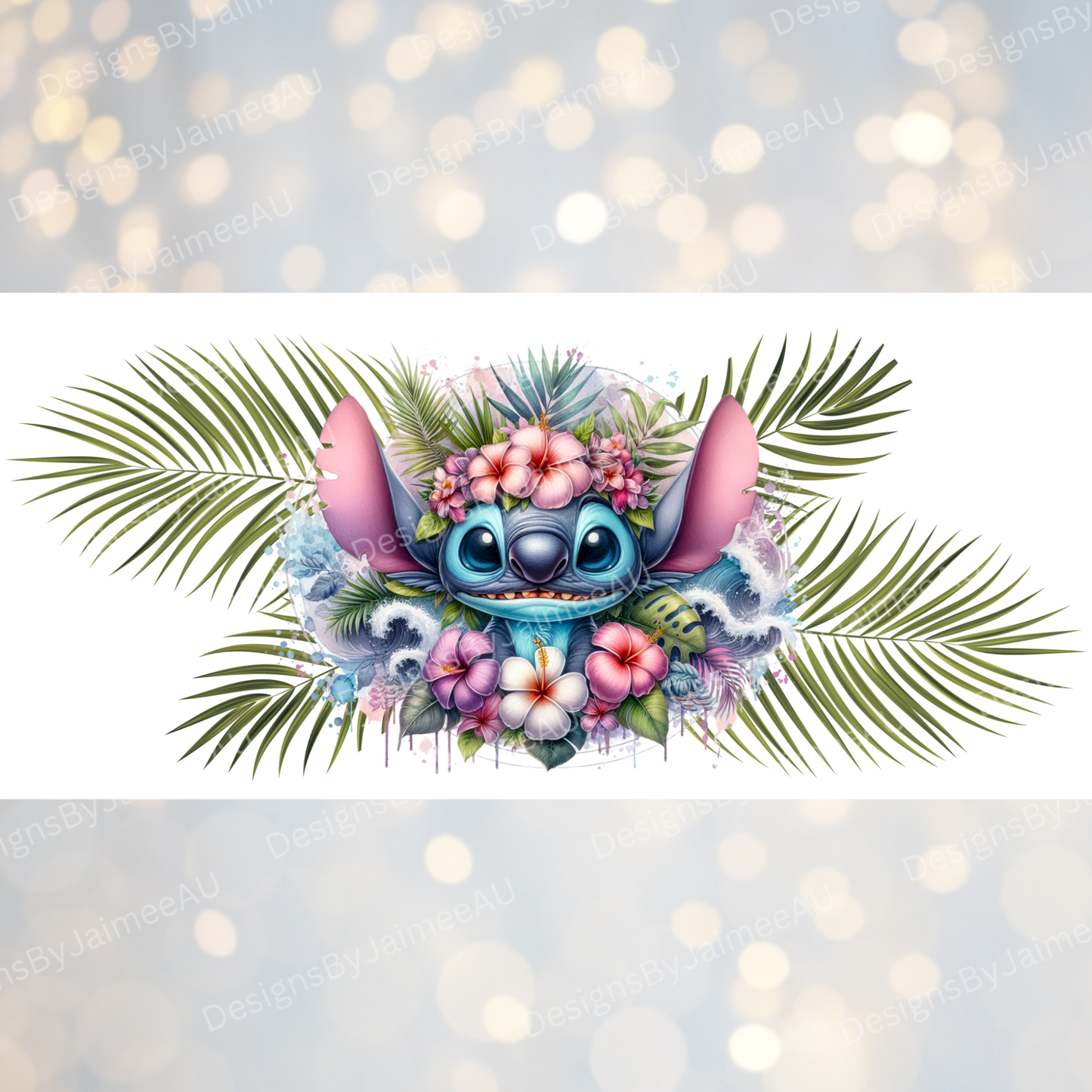 Tropical Stitch Digital 16oz UV DTF Transfer Wrap PNG Image