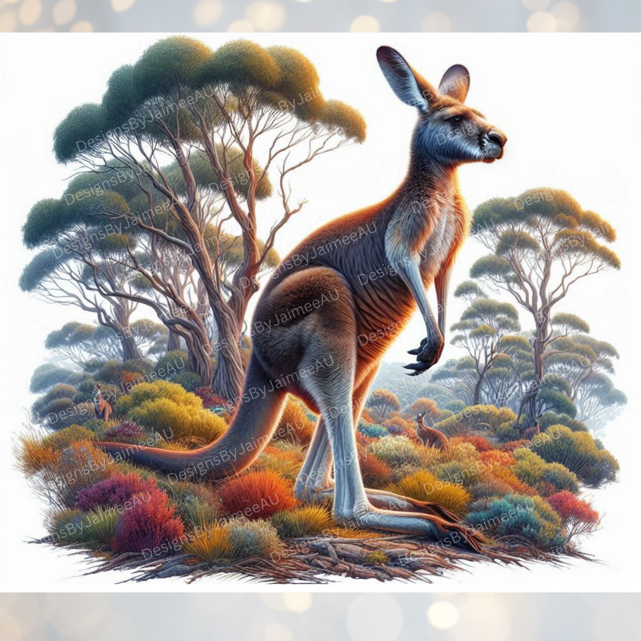 Earthy Kangaroo Digital 20oz Sublimation Tumbler Wrap