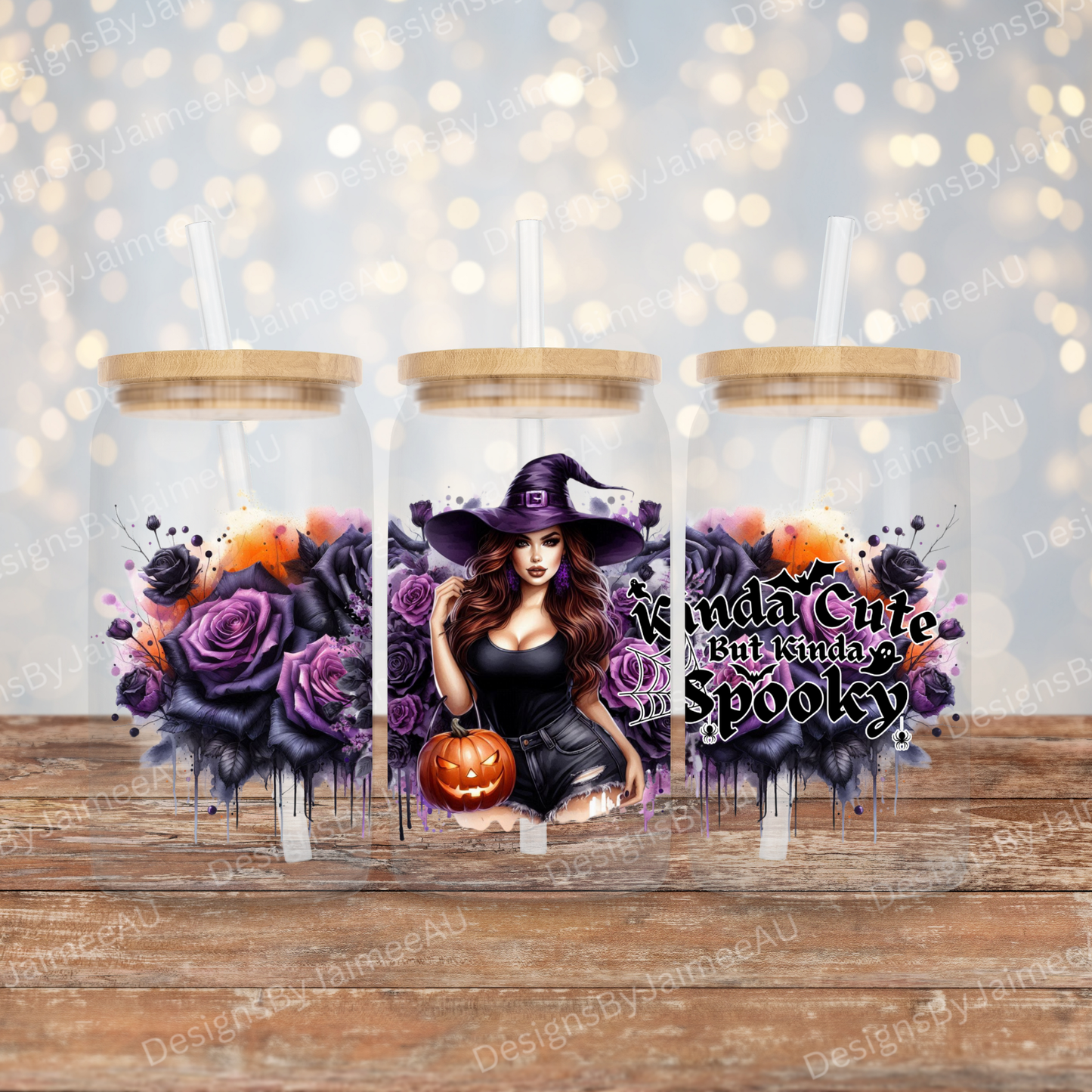 Halloween Curvy Witch Digital 16oz UV DTF Transfer Wrap PNG Image