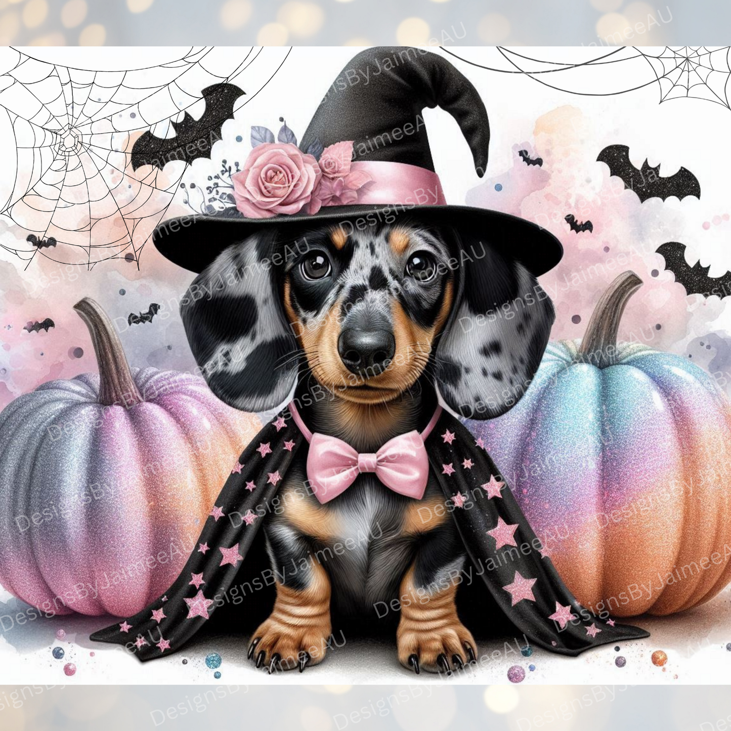 Pastel Halloween Dapple Dachshund Digital 20oz Sublimation Tumbler Wrap