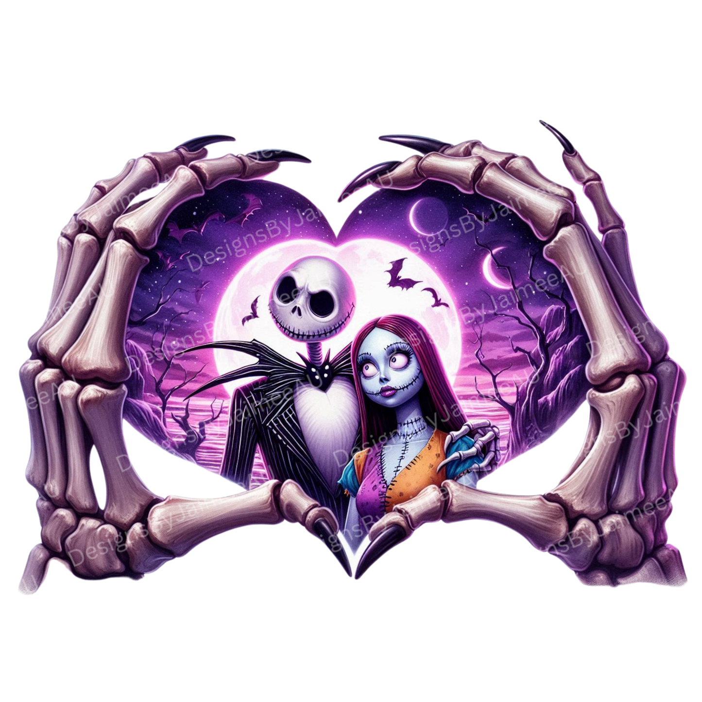 Nightmare Before Christmas Inspired - Lovers - #1 Digital DTF Transfer PNG Image