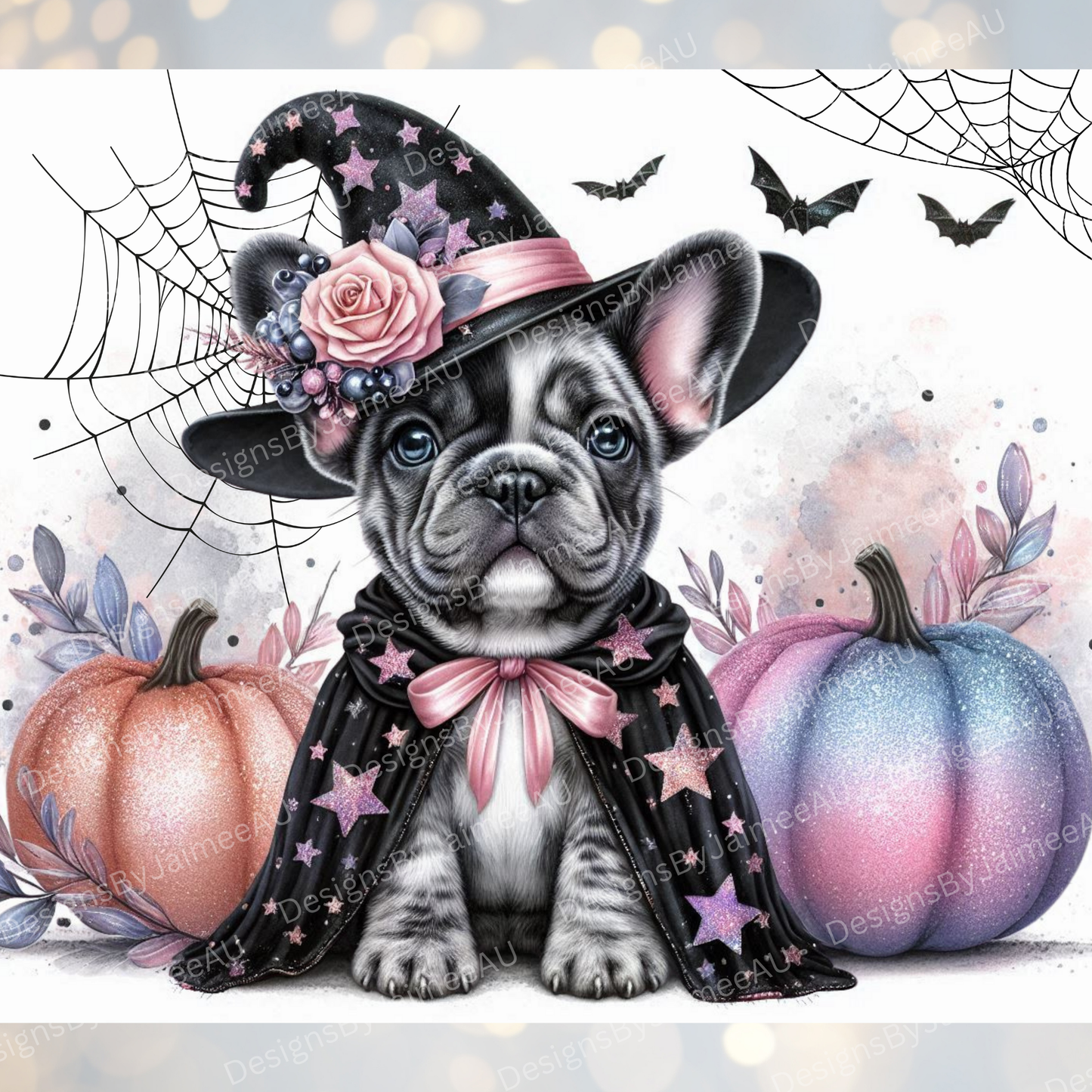 Pastel Halloween Frenchie #1 Digital 20oz Sublimation Tumbler Wrap
