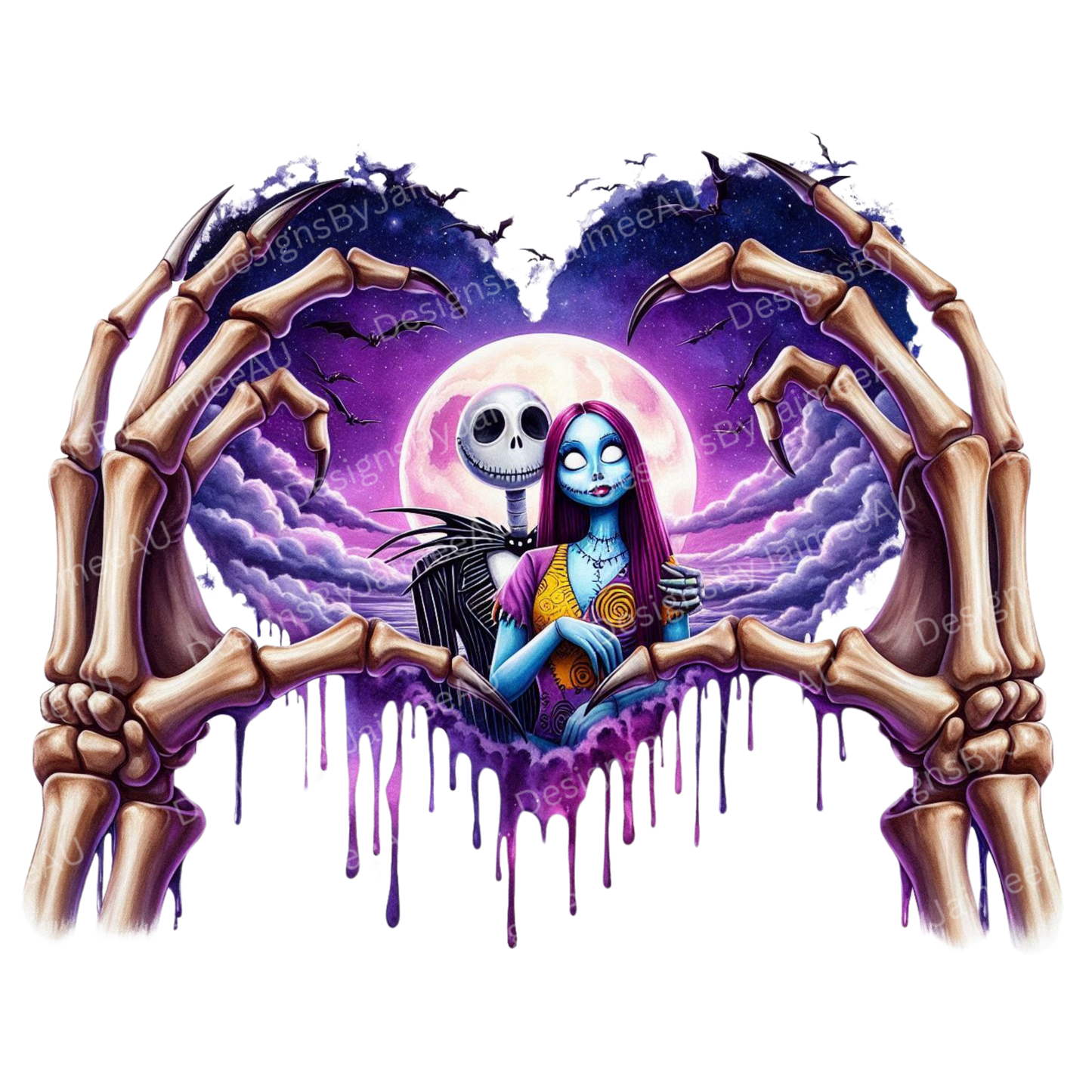 Nightmare Before Christmas Inspired - Lovers - #2 Digital DTF Transfer PNG Image
