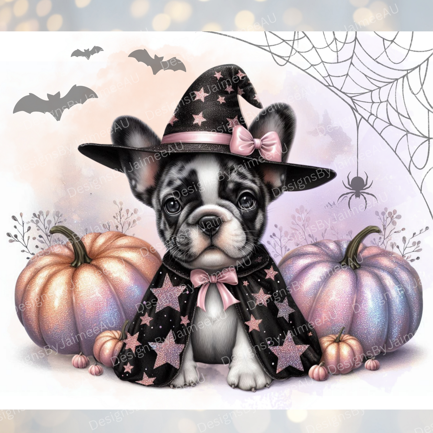 Pastel Halloween Frenchie #2 Digital 20oz Sublimation Tumbler Wrap