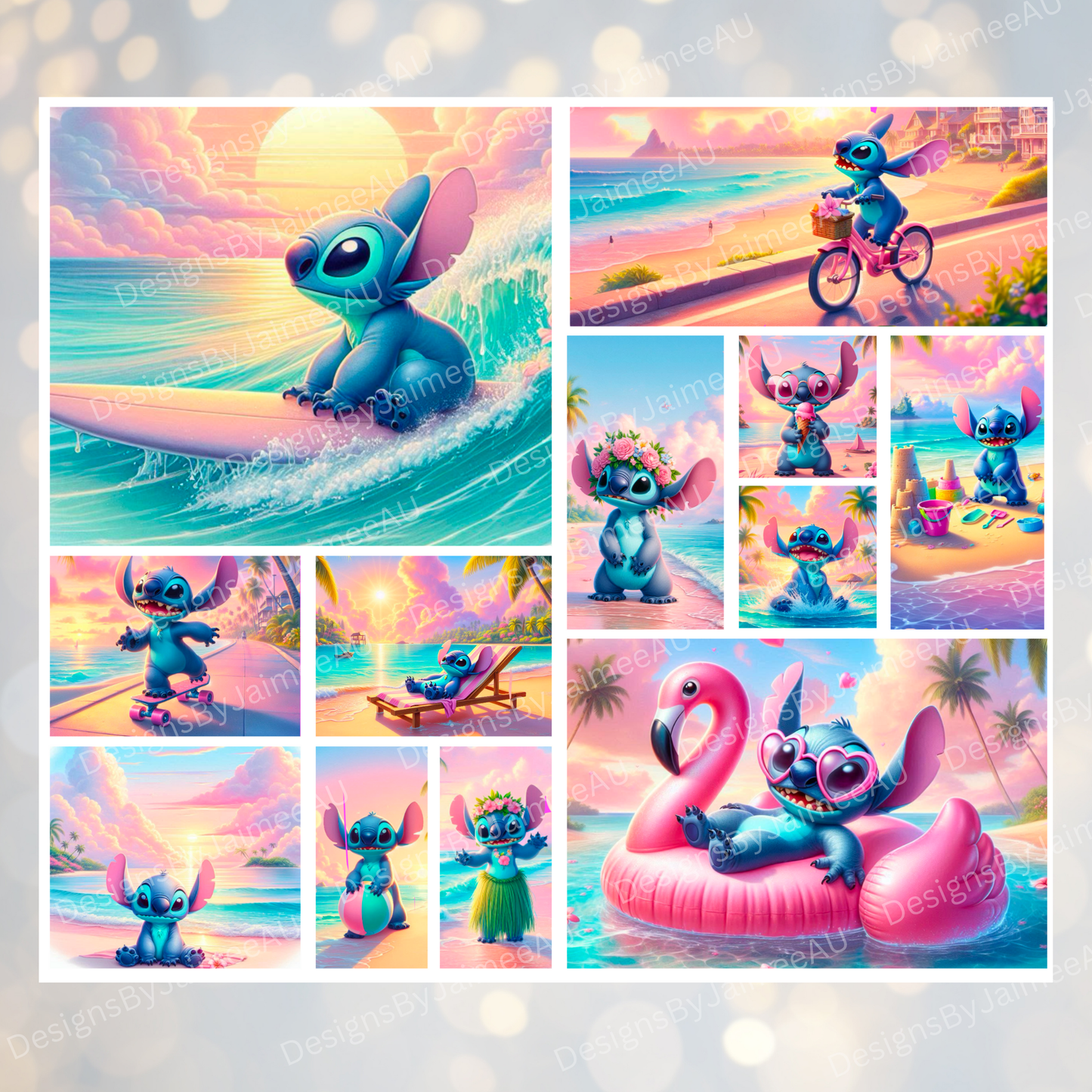 Summer Days Stitch Digital 20oz Sublimation Tumbler Wrap