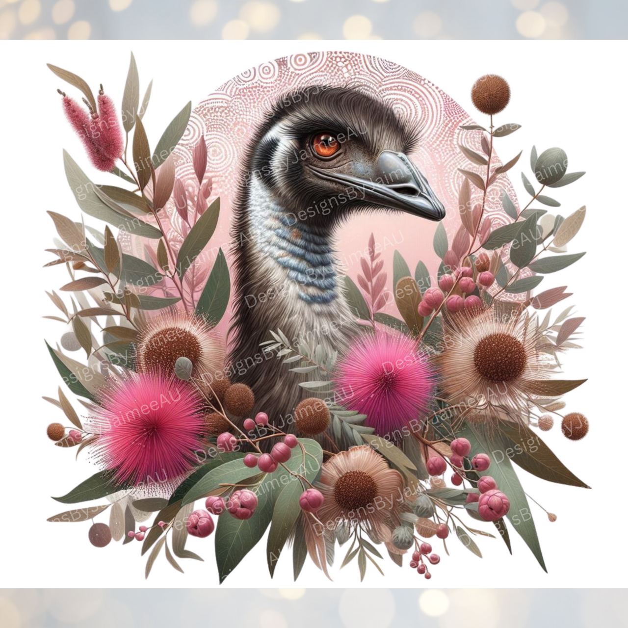 Earthy Pink/Browns Emu Digital 20oz Sublimation Tumbler Wrap