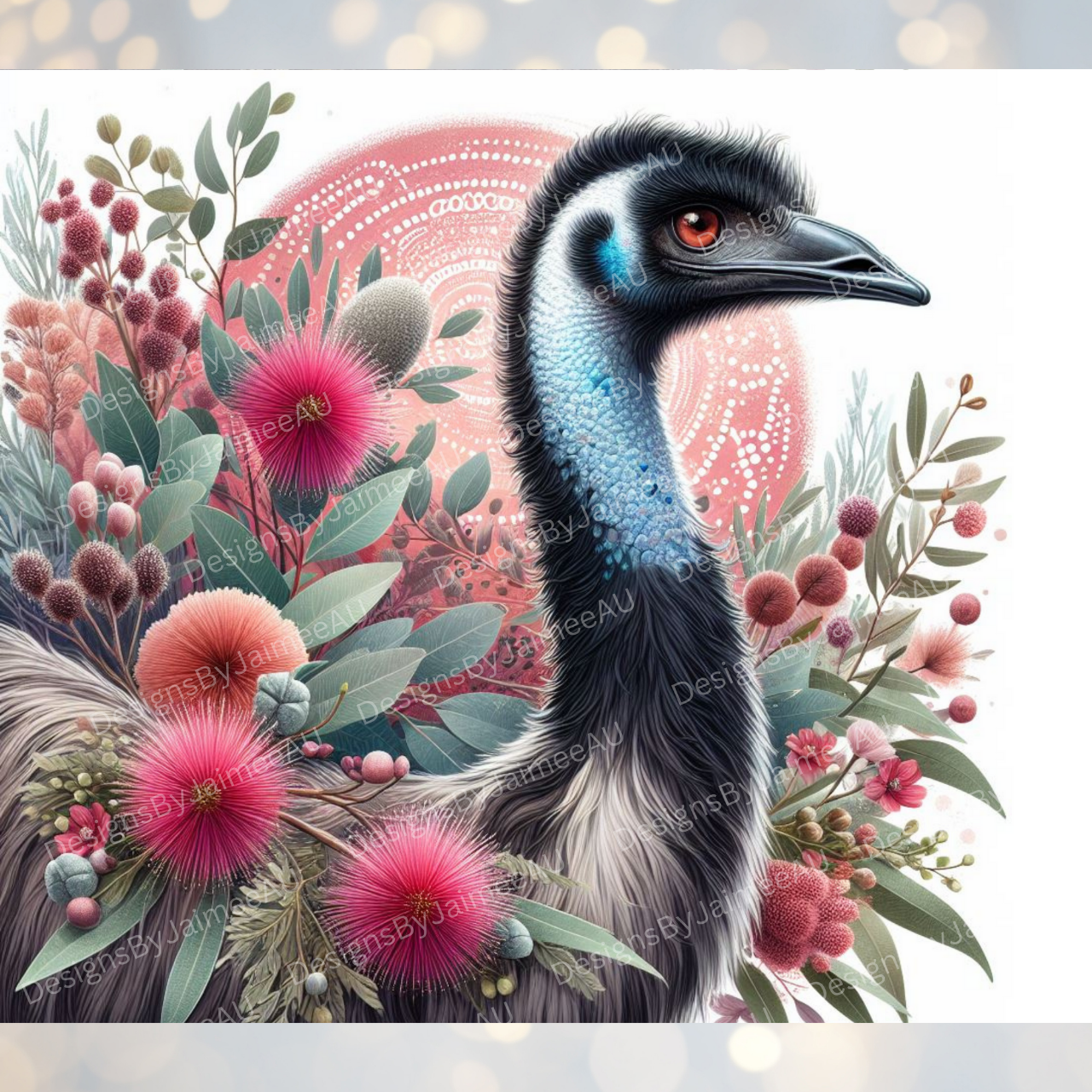 Earthy Pink/Reds Emu Digital 20oz Sublimation Tumbler Wrap