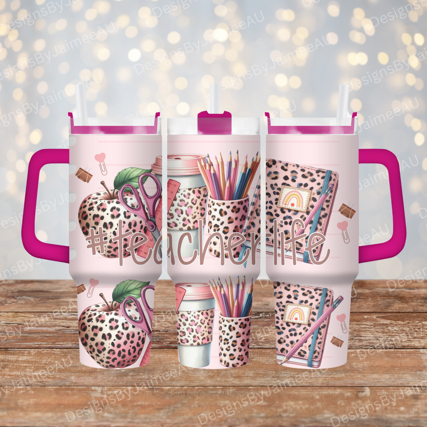 #TeacherLife- Teacher Designs (Full Wrap) 40oz Digital Sublimation Tumbler Wrap