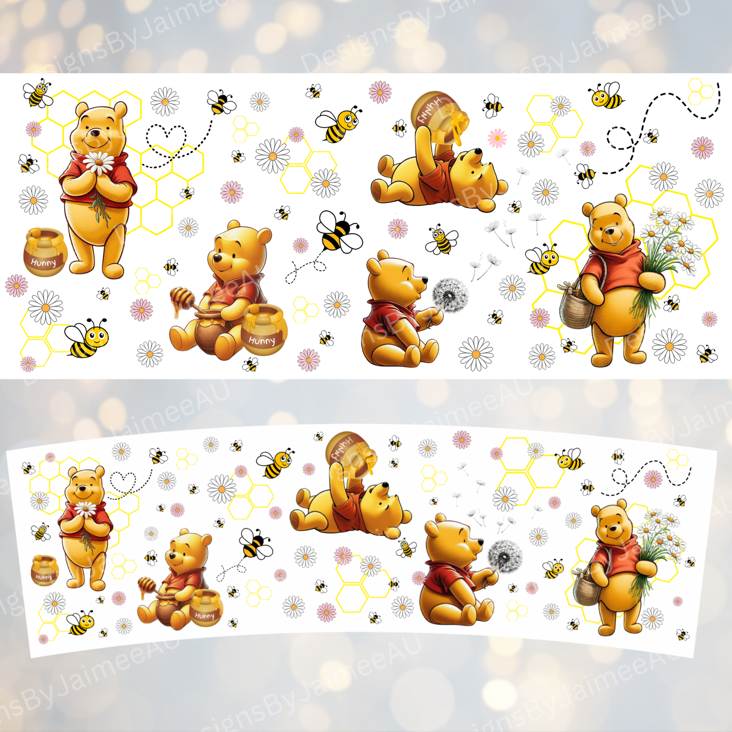 Springtime Winnie The Pooh - Digital 30oz Sublimation Tumbler Wrap