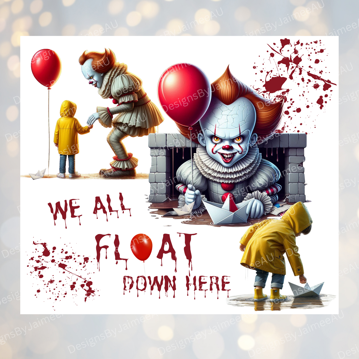 Pennywise "We All Float Down Here" Digital 20oz Sublimation Tumbler Wrap