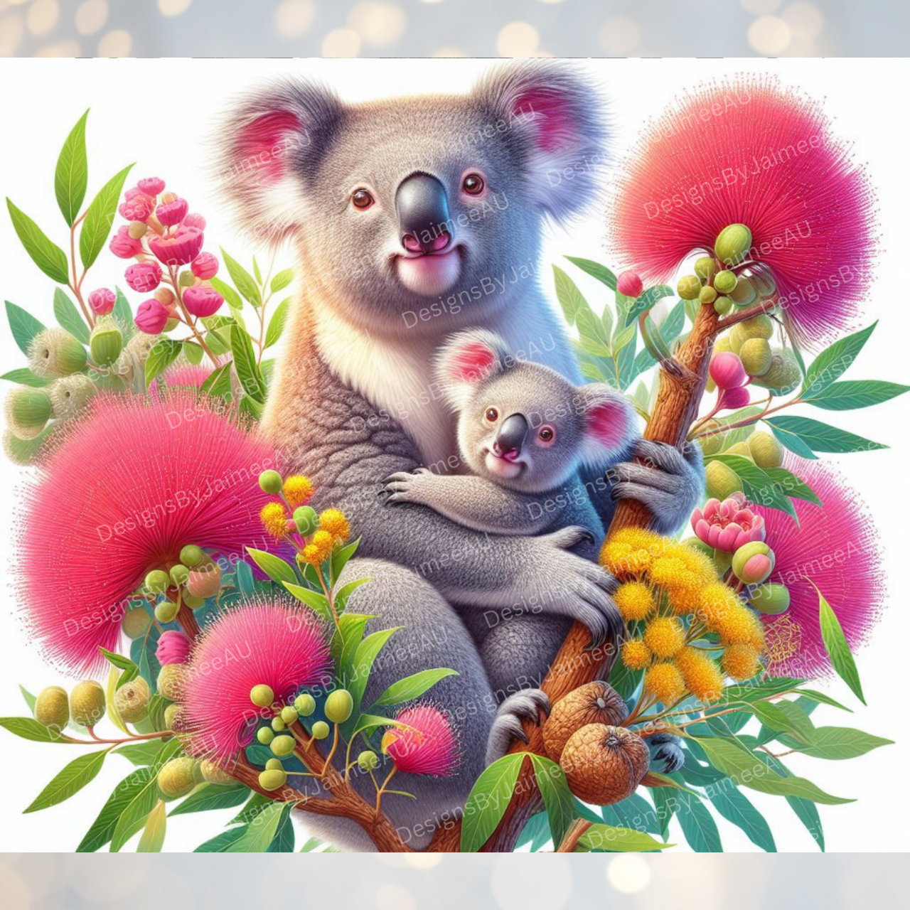 Vibrant Mama Koala Digital 20oz Sublimation Tumbler Wrap