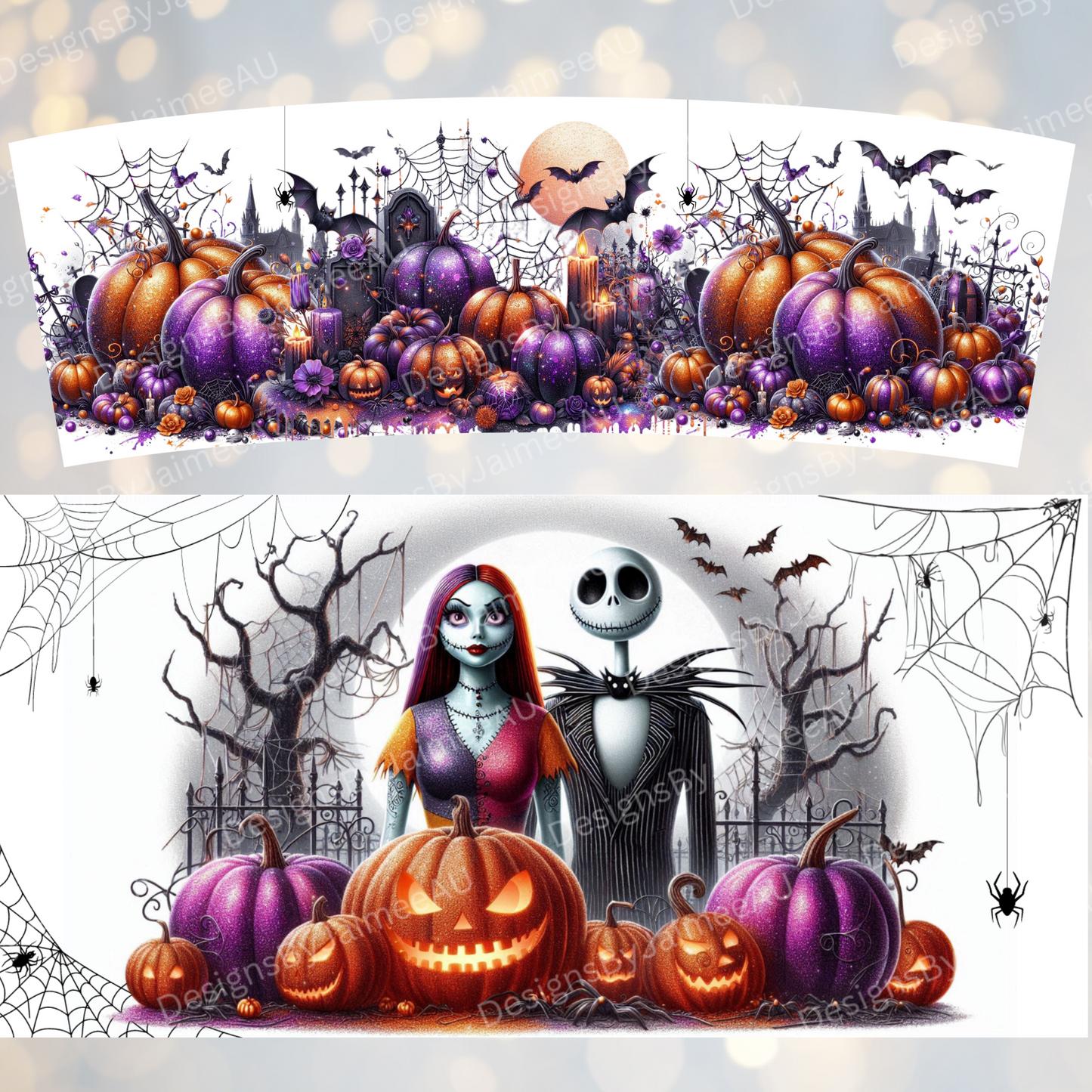 Nightmare Before Christmas 40oz Digital Sublimation Tumbler Wrap