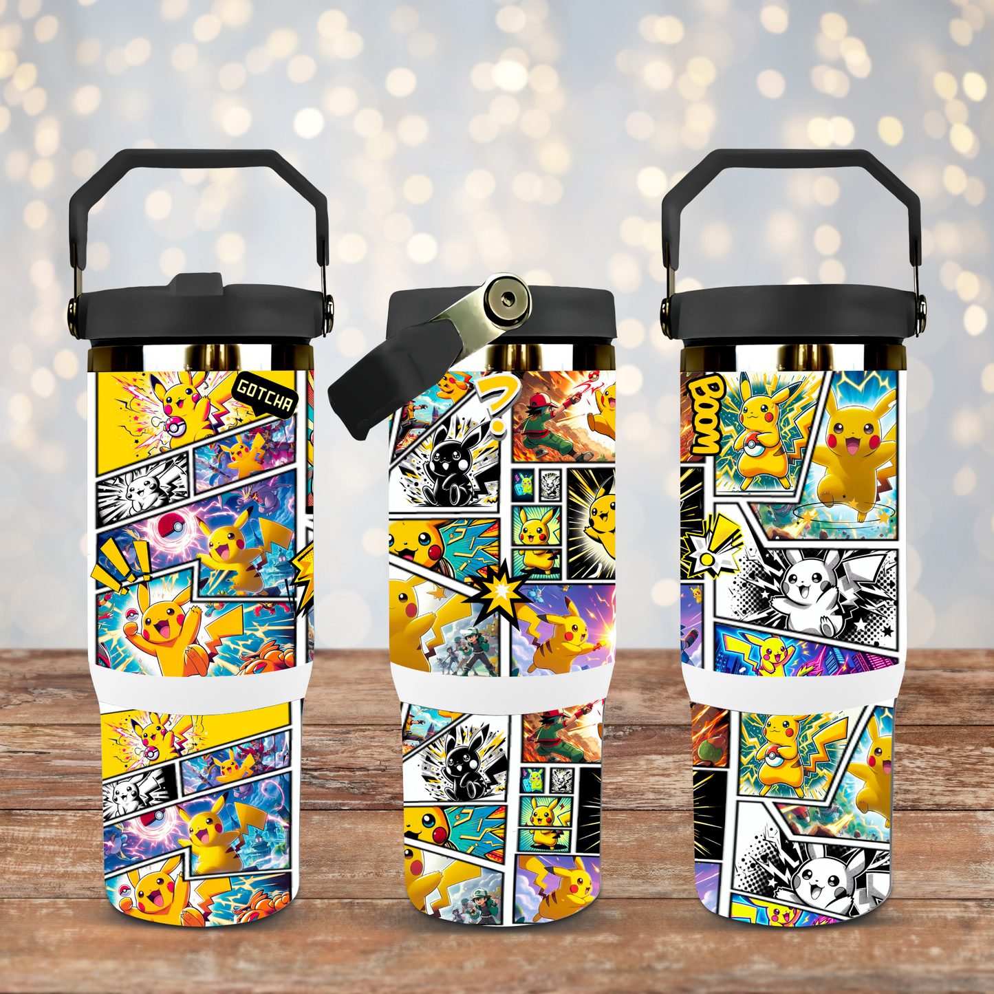Pikachu Comic Style- Digital 30oz Sublimation Tumbler Wrap