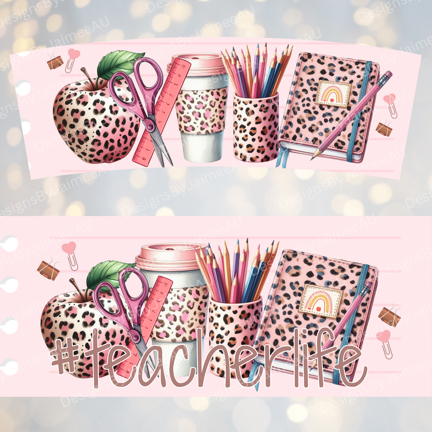 #TeacherLife- Teacher Designs (Full Wrap) 40oz Digital Sublimation Tumbler Wrap