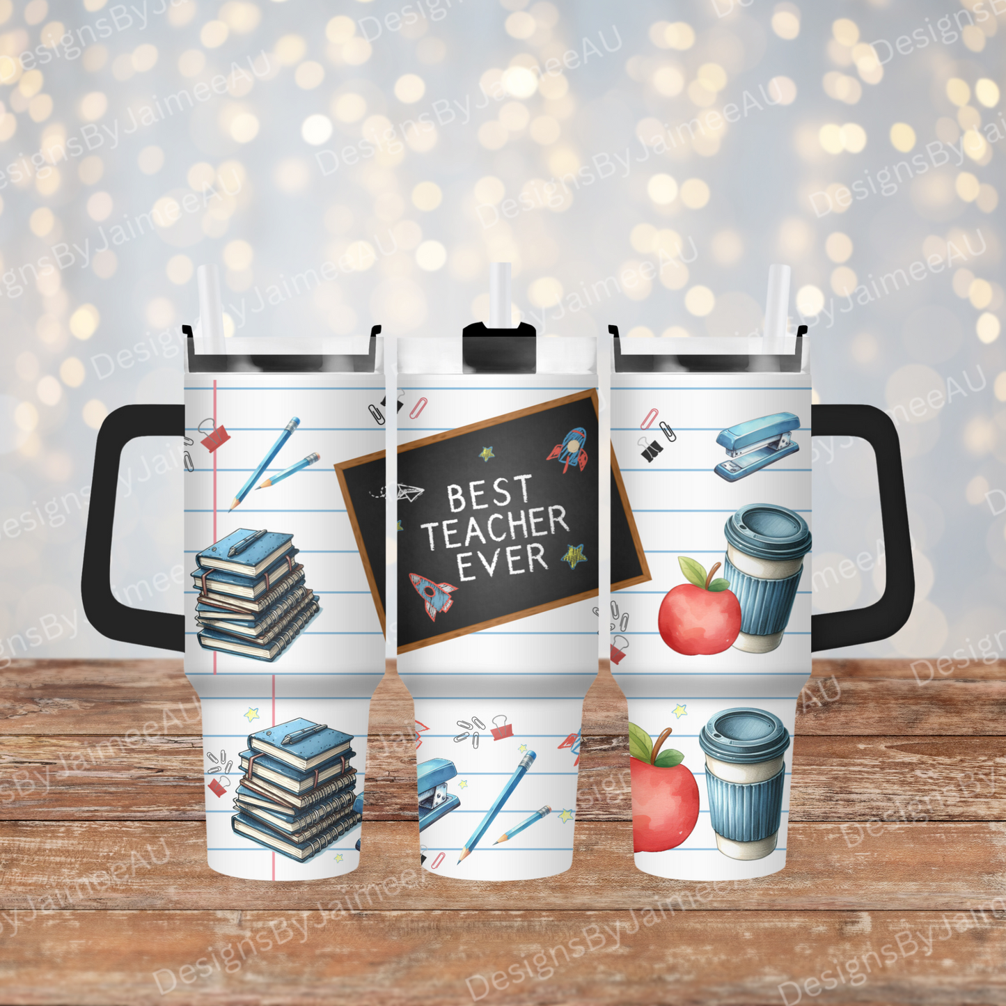 Best Teacher Ever - Teacher Designs - (Full Wrap) 40oz Digital Sublimation Tumbler Wrap