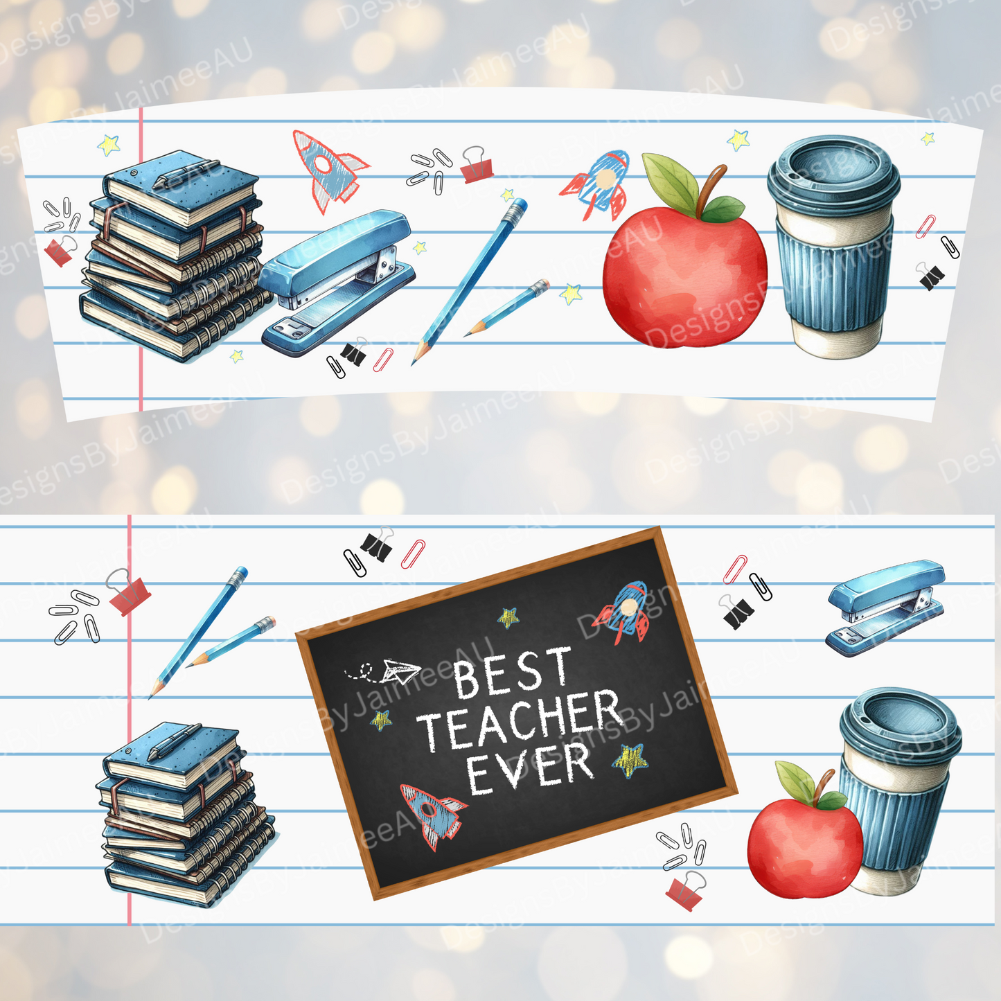 Best Teacher Ever - Teacher Designs - (Full Wrap) 40oz Digital Sublimation Tumbler Wrap