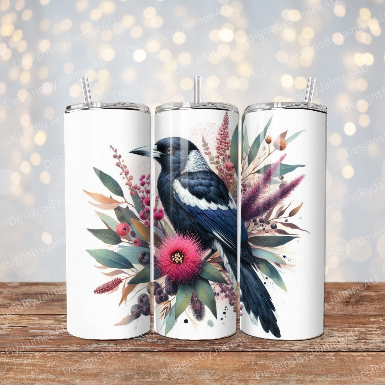 Earthy magpie Digital 20oz Sublimation Tumbler Wrap