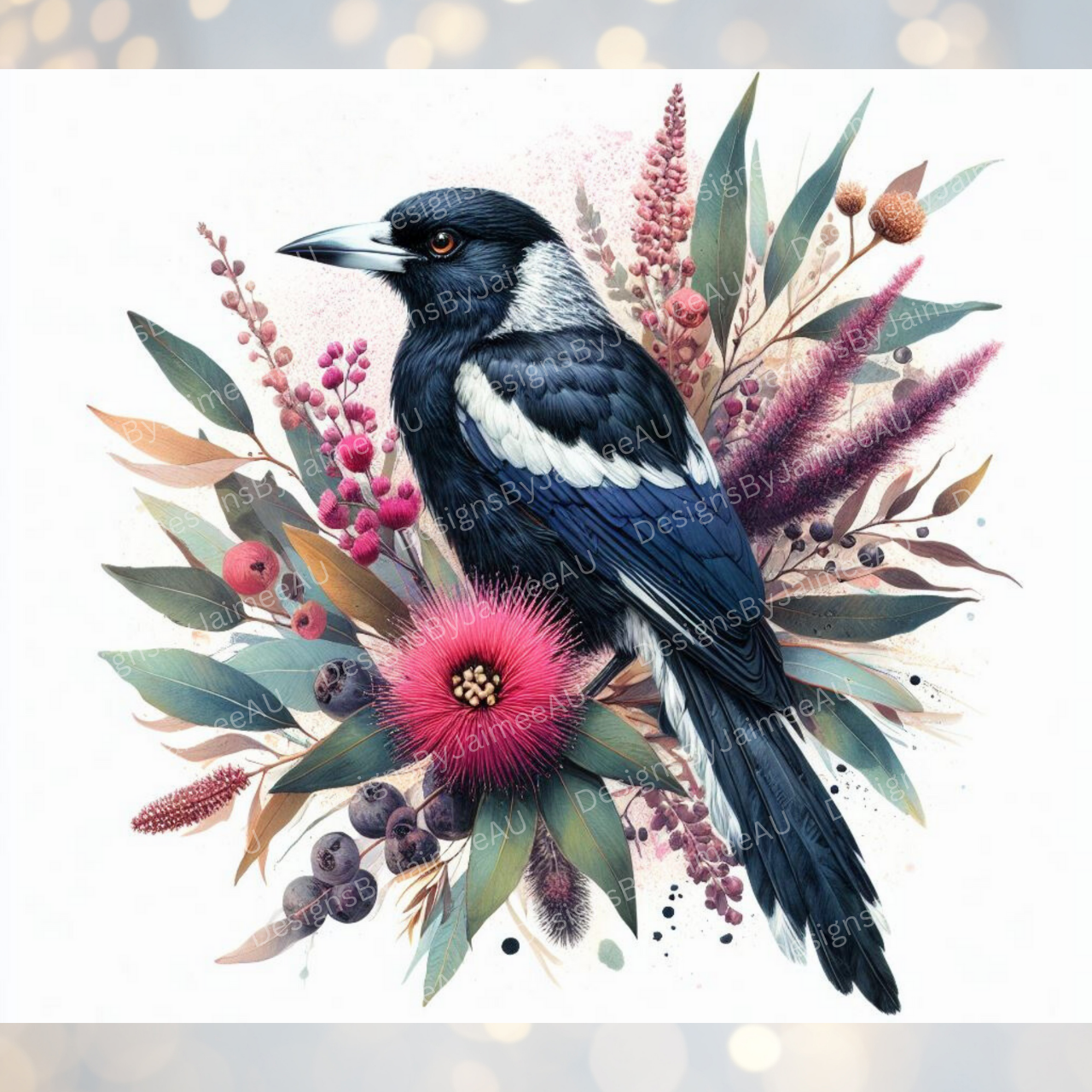 Earthy magpie Digital 20oz Sublimation Tumbler Wrap
