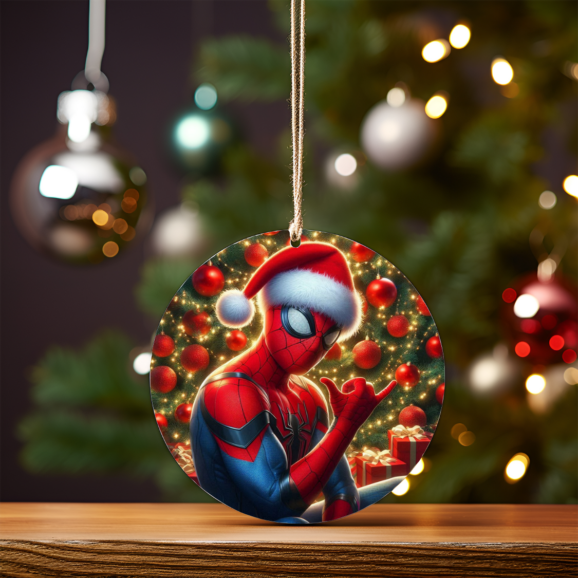 Christmas Spiderman #2 Digital Sublimation Ornament Design