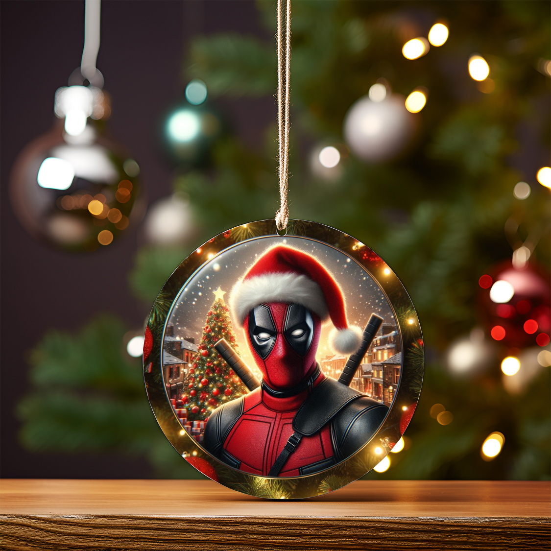 Christmas Deadpool #1 Digital Sublimation Ornament Design