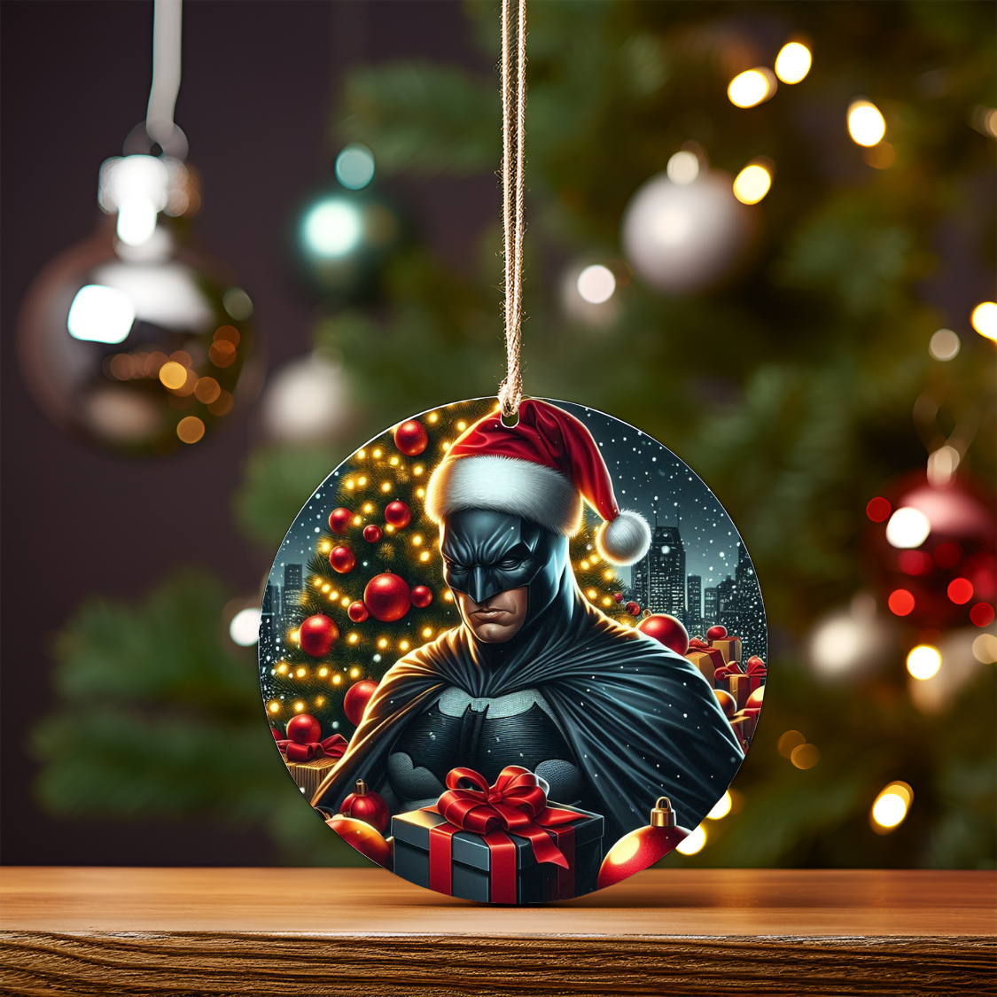 Christmas Batman Digital Sublimation Ornament Design