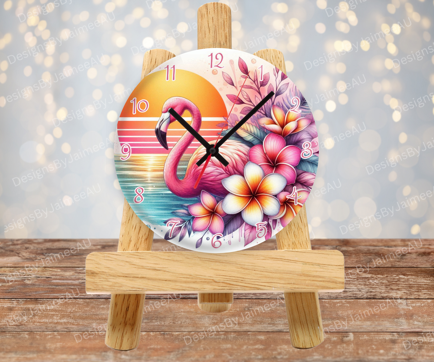 Summer Flamingos #2 Digital Sublimation Clock Design