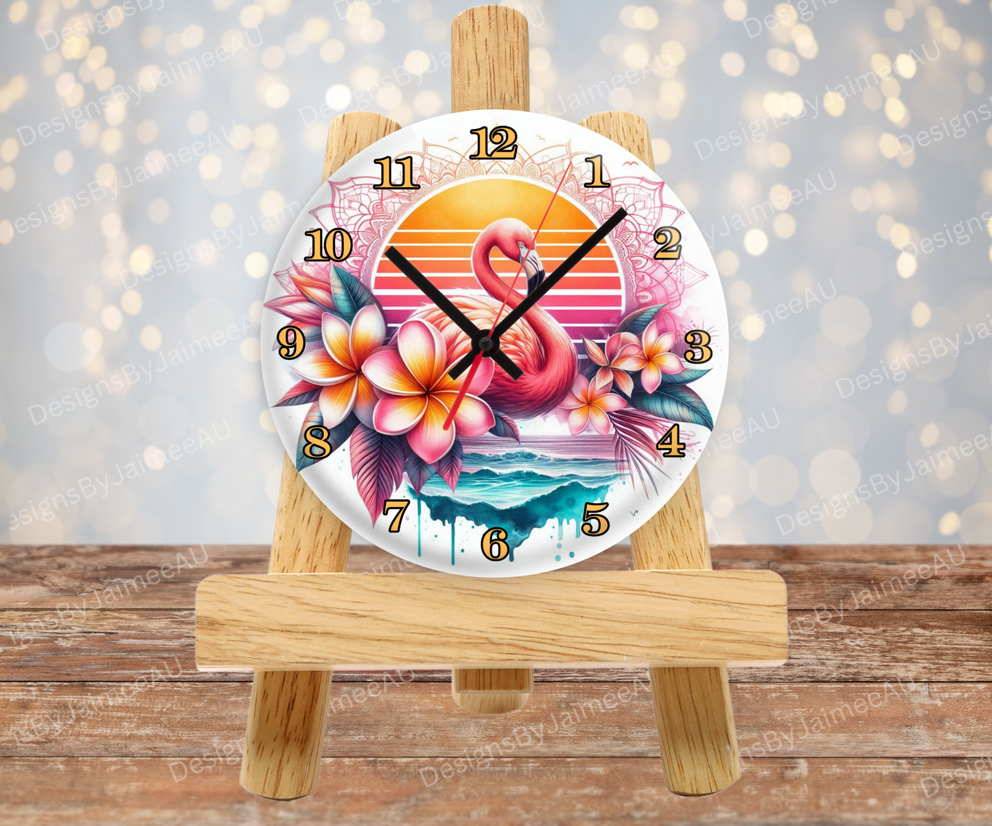 Summer Flamingos #1 Digital Sublimation Clock Design