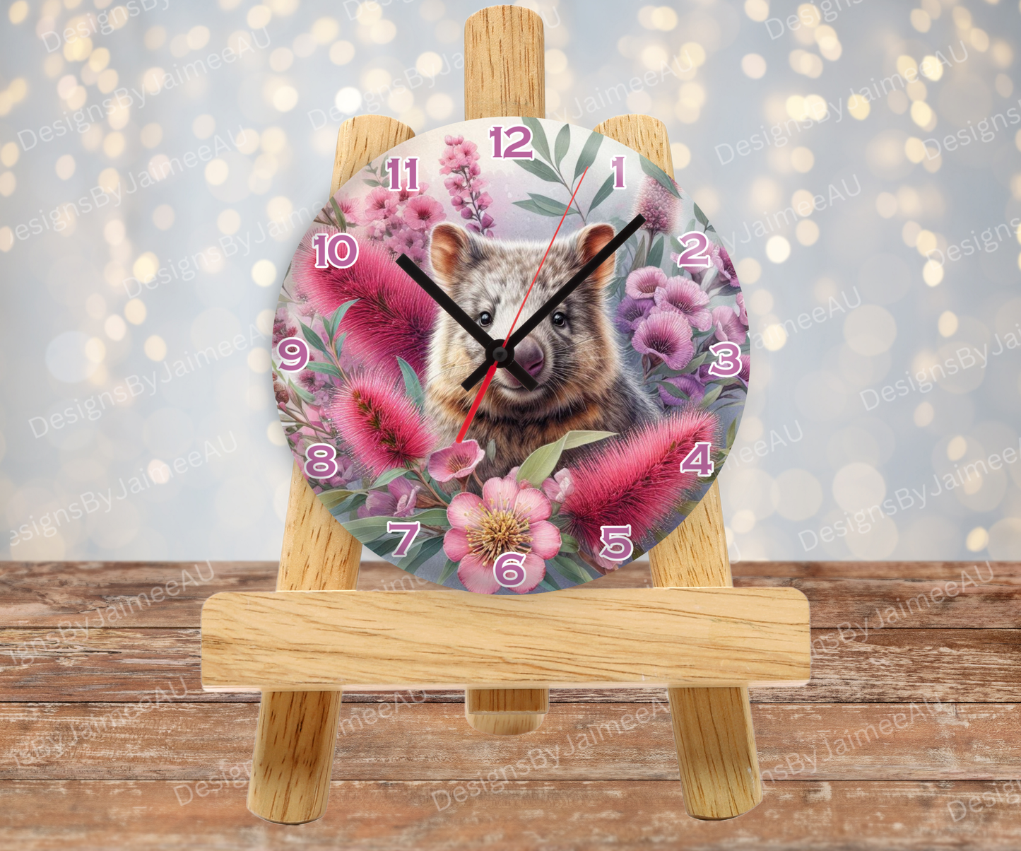 Wombat and Aussie Native #1 Digital Sublimation Clock Design
