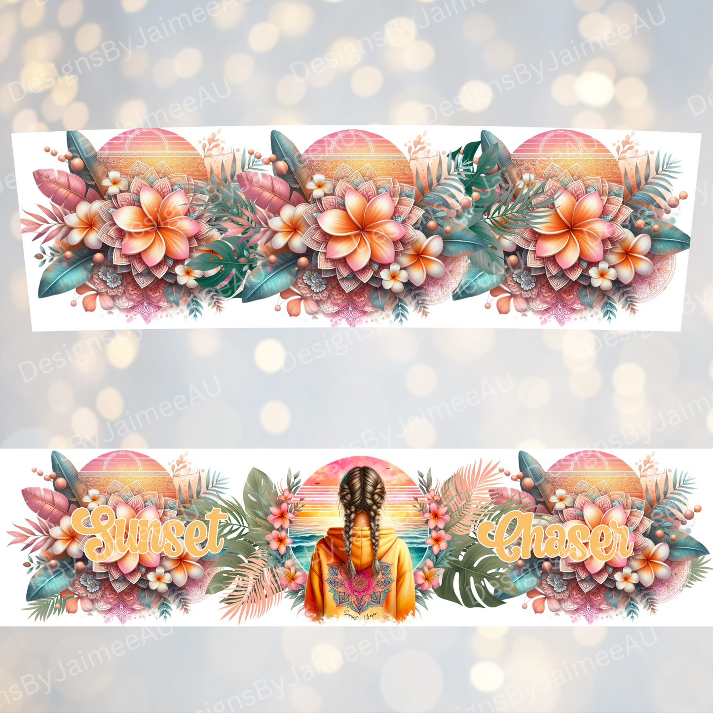 Sunset Chaser - Digital 20oz Tumbler with Handle Wrap Design