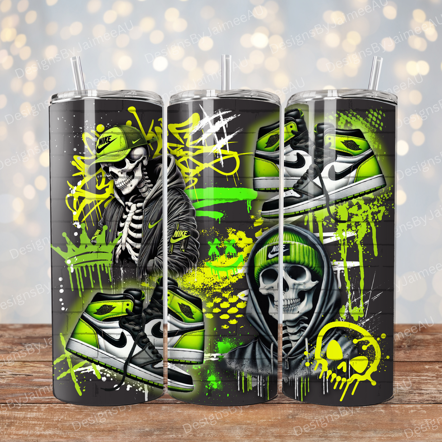 Graffiti Styled Skeleton - Digital 20oz Sublimation Tumbler Wrap