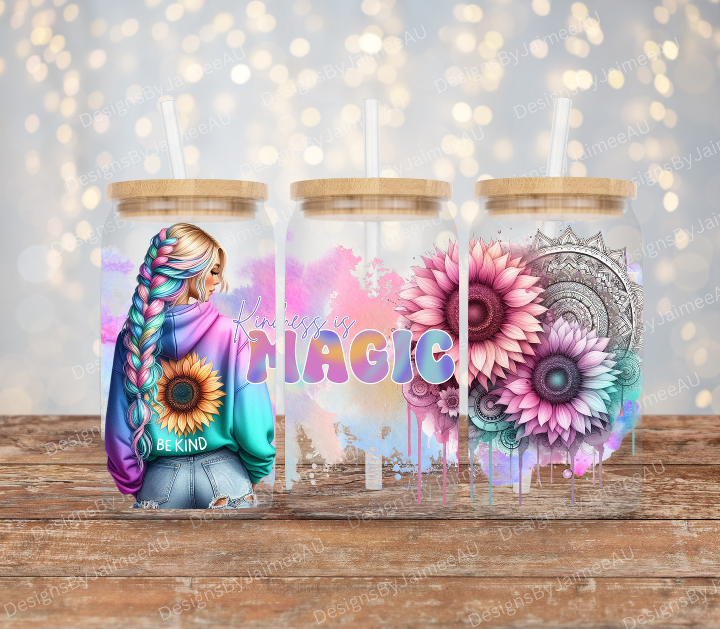 Kindness is Magic Digital Download 16oz UV DTF Transfer Wrap PNG Image