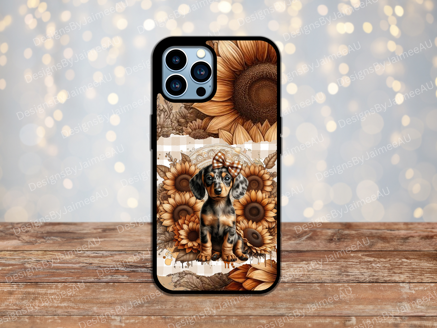 Autumn Browns Dachshund Digital Phone Case Design