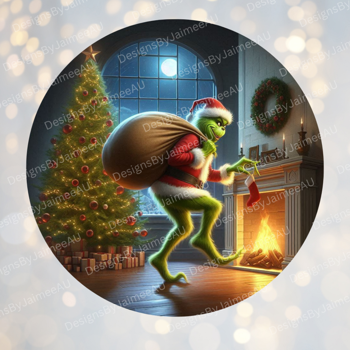 Grinch Christmas #2 Digital Sublimation Ornament Design