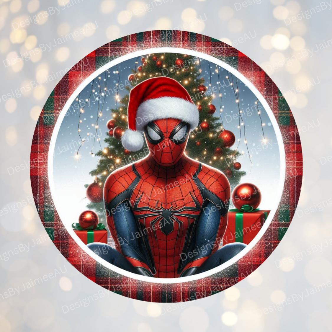 Christmas Spiderman #1 Digital Sublimation Ornament Design