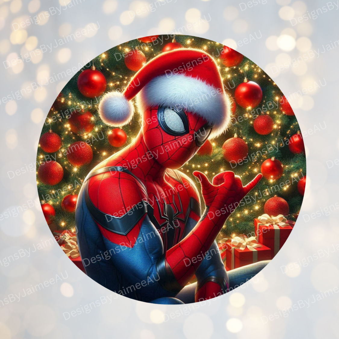Christmas Spiderman #2 Digital Sublimation Ornament Design